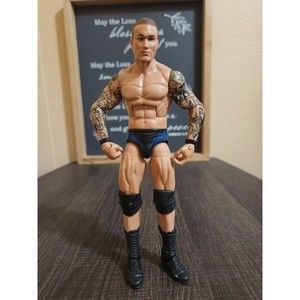 2010 WWE/AEW RANDY ORTON Mattel Wrestling Action Figure Black/Blue Trunks